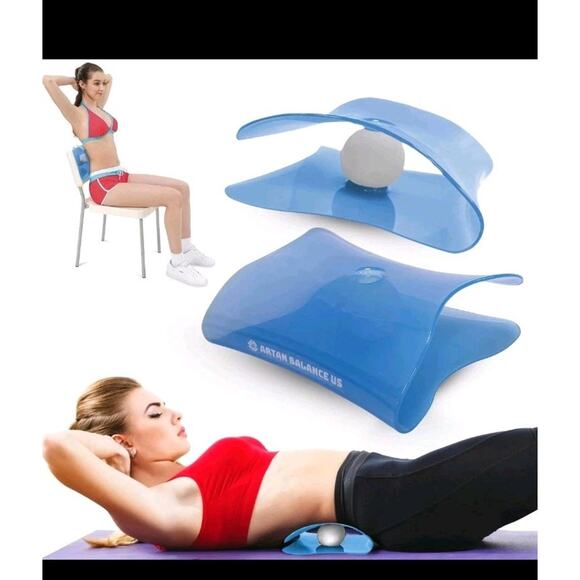 Back Stretcher with Massage Ball - Ideal Solution for Lower Back Pain Relief s18 - Picture 1 of 9